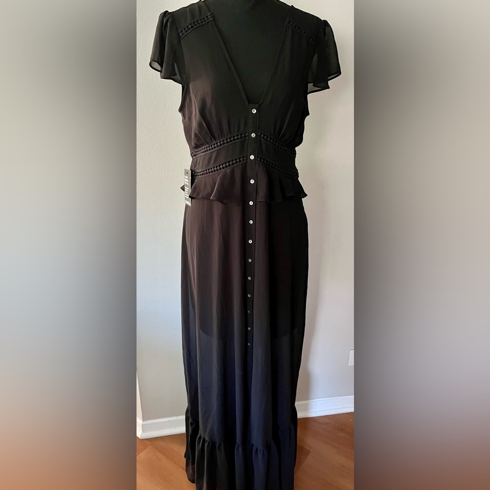 Express black Maxi sheer dress with lining